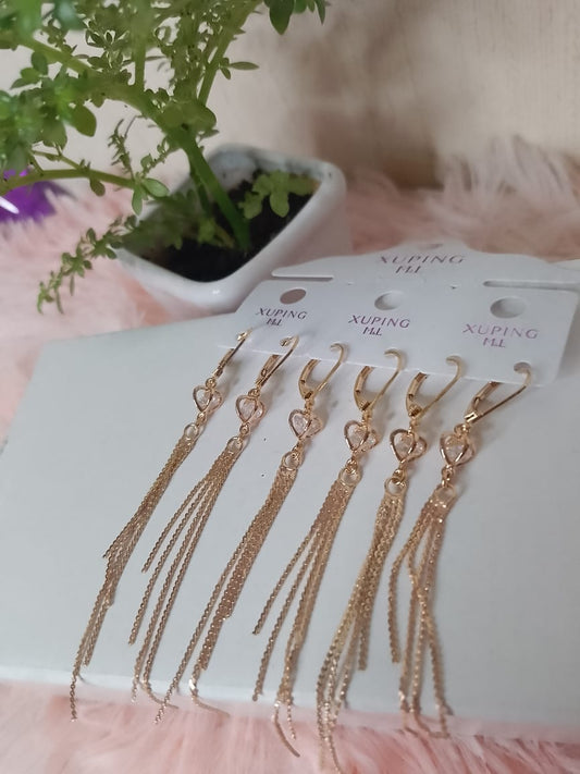 Arete Largo Brilla Corazón