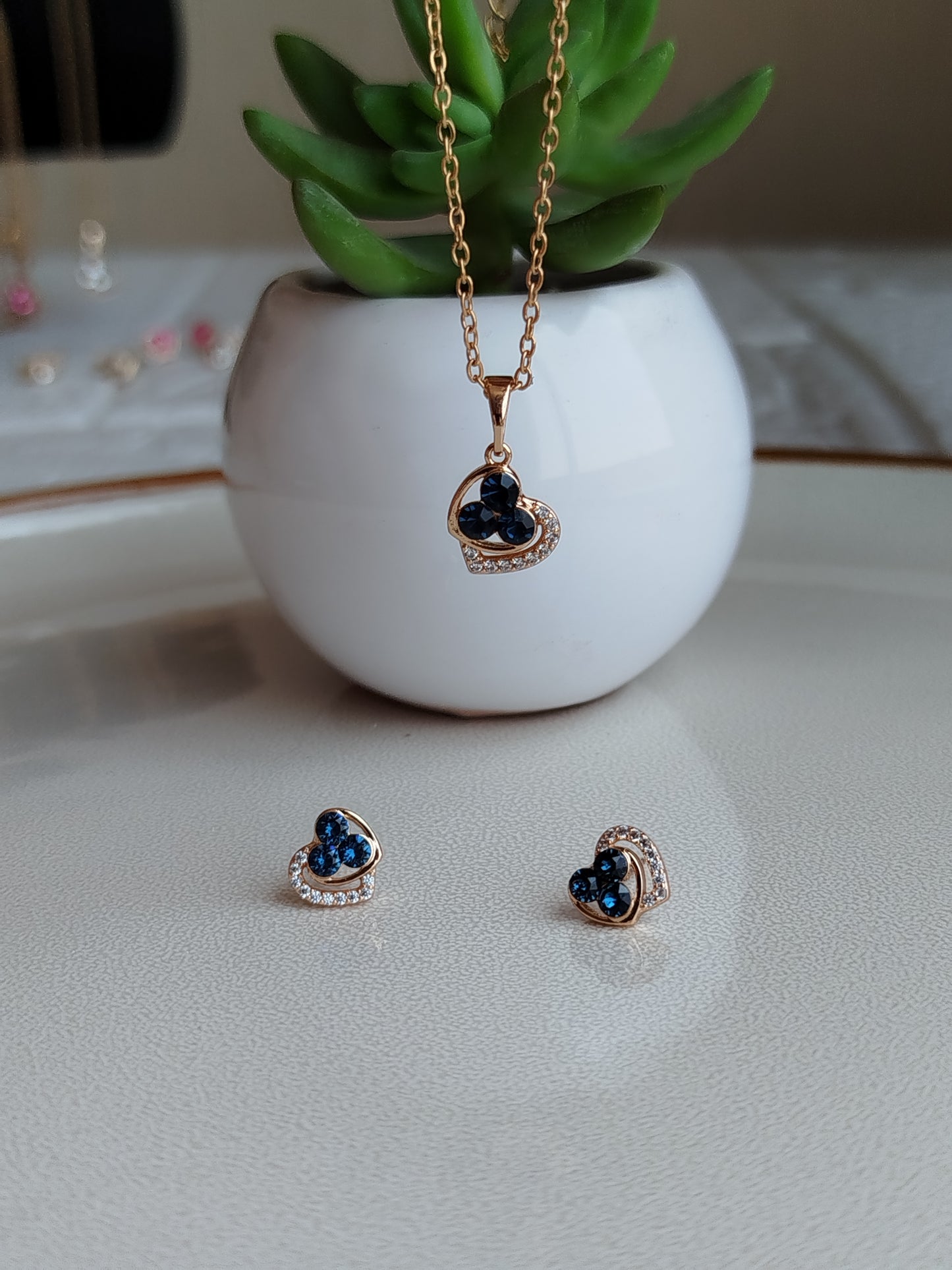 Collar Corazón Azul Misterio