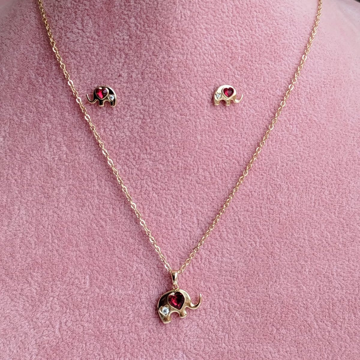 Collar Elefante Amor Rojo